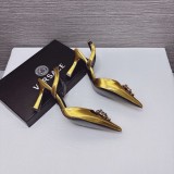 Versace Medusa rhinestone pointed high heel sandals