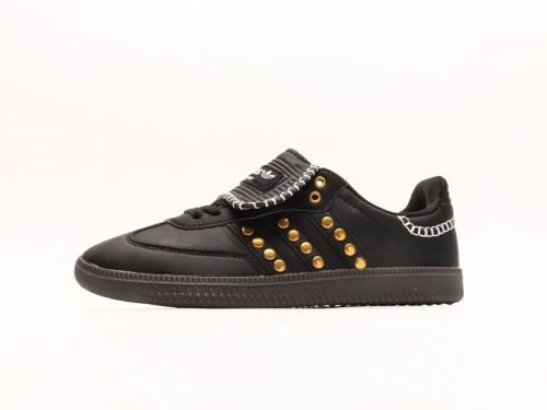 Adidas Samba Studded x Wales Bonner Originals Samba Classic  Black Pony  Gentleman German training football style versatile low-top casual sports sneakers
