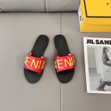 2025 Fendi Sandals Fashion Week New Collection FF Letter Buckle Flat Slippers