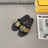 2025 Fendi Sandals Fashion Week New Collection FF Letter Buckle Flat Slippers