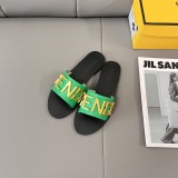 2025 Fendi Sandals Fashion Week New Collection FF Letter Buckle Flat Slippers