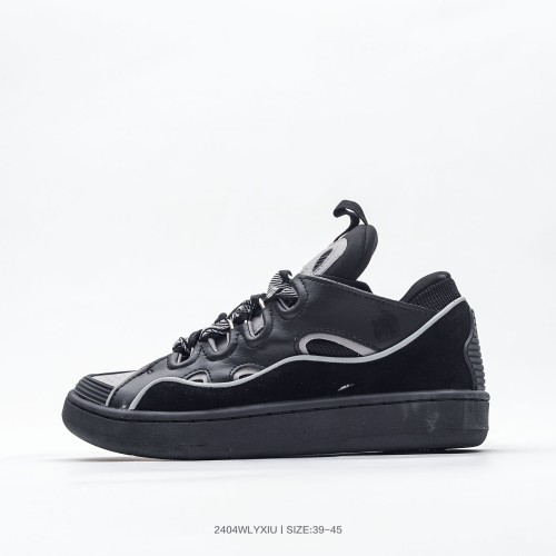 French luxury brand LANVIN Curb Low-Top Sneakers retro street series low-top lace-up casual sports skateboard shoes