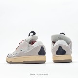 French luxury brand LANVIN Curb Low-Top Sneakers retro street series low-top lace-up casual sports skateboard shoes