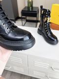 Fendi Graphy Series Martin Boots Letter Lace Mid-calf Boots