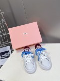 2024ss MIUMIU colorful strap casual white shoes women's sports shoes sneakers