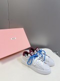 2024ss MIUMIU colorful strap casual white shoes women's sports shoes sneakers