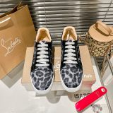 Christian Louboutin couple casual sneakers Rivet sports casual shoes couple style red bottom shoes
