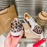 Christian Louboutin couple casual sneakers Rivet sports casual shoes couple style red bottom shoes