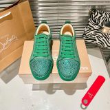 Christian Louboutin couple casual sneakers Rivet sports casual shoes couple style red bottom shoes