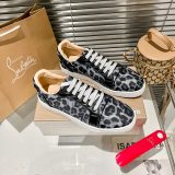 Christian Louboutin couple casual sneakers Rivet sports casual shoes couple style red bottom shoes