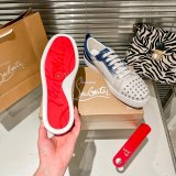 Christian Louboutin couple casual sneakers Rivet sports casual shoes couple style red bottom shoes