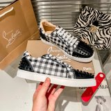 Christian Louboutin couple casual sneakers Rivet sports casual shoes couple style red bottom shoes