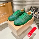 Christian Louboutin couple casual sneakers Rivet sports casual shoes couple style red bottom shoes