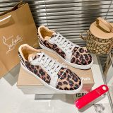 Christian Louboutin couple casual sneakers Rivet sports casual shoes couple style red bottom shoes