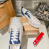 Christian Louboutin couple casual sneakers Rivet sports casual shoes couple style red bottom shoes