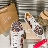Christian Louboutin couple casual sneakers Rivet sports casual shoes couple style red bottom shoes