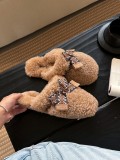 Designer Brand Ethnic Bow Plush Slippers