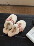 Designer Brand Ethnic Bow Plush Slippers