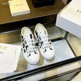 Dior Walkn Sneakers Denim Embroidered Thick-Soled Canvas Shoes Casual Sports Shoes
