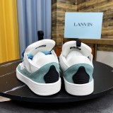 Top quality French luxury brand LANVIN Curb Low-Top Sneakers retro street series low-top lace-up casual sports skateboard shoes