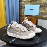Top quality French luxury brand LANVIN Curb Low-Top Sneakers retro street series low-top lace-up casual sports skateboard shoes