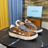 Top quality French luxury brand LANVIN Curb Low-Top Sneakers retro street series low-top lace-up casual sports skateboard shoes