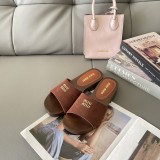 MiuMiu candy-colored platform slippers Roman style beach sandals