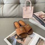 MiuMiu candy-colored platform slippers Roman style beach sandals