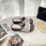 MiuMiu candy-colored platform slippers Roman style beach sandals