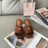 MiuMiu candy-colored platform slippers Roman style beach sandals