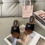 MiuMiu candy-colored platform slippers Roman style beach sandals