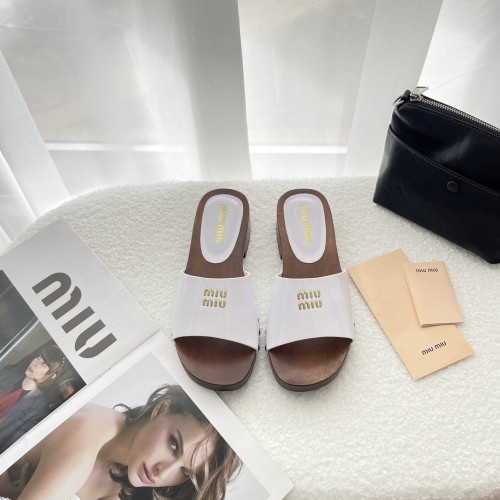 MiuMiu candy-colored platform slippers Roman style beach sandals