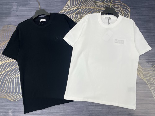 2025ss Dior Spring/Summer Embroidered Letter Logo Round Neck Short Sleeve T-shirt