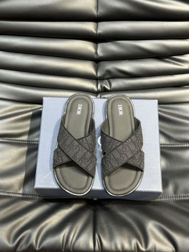 Dior sandals high-end men's leather outsole summer slippers