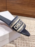 Dior Classic Spring/Summer Resort Series Embroidered Flat Slippers Womens Sandals