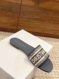Dior Classic Spring/Summer Resort Series Embroidered Flat Slippers Womens Sandals