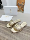 Dior Spring Summer Hollow Flat Slippers Womens Sandals
