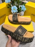 Fendi Spring Summer FF Letter Printed Thick-soled Slippers Casual Sandals