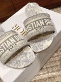 Dior Classic Spring/Summer Resort Series Embroidered Flat Slippers Womens Sandals