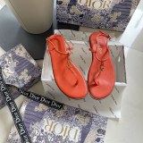 DIOR Spring Summer Travel Holiday Casual Flip Flops Flat Sandals
