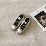 PRADA round toe lace-up flat casual shoes sneakers
