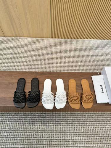 LOEWE Hollow Flat Slippers Casual Sandals Vacation Beach Shoes