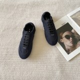 PRADA round toe lace-up flat casual shoes sneakers