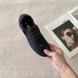 PRADA round toe lace-up flat casual shoes sneakers