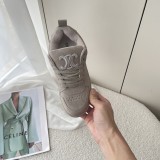 CELINE Arc de Triomphe thick-soled casual shoes bread board shoes lace-up white shoes