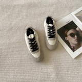 PRADA round toe lace-up flat casual shoes sneakers