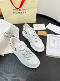 Alexander McQueen couple's rubber white shoes thick sole heightening casual shoes sports shoes board shoes hot selling classic style unisex