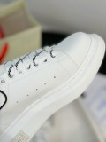 Alexander McQueen couple's rubber white shoes thick sole heightening casual shoes sports shoes board shoes hot selling classic style unisex