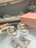MiuMiu Thick Sole Biscuit Shoes Canvas Casual Shoes Sneakers