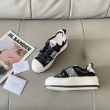 2025ss DIOR thick-soled embroidered canvas shoes